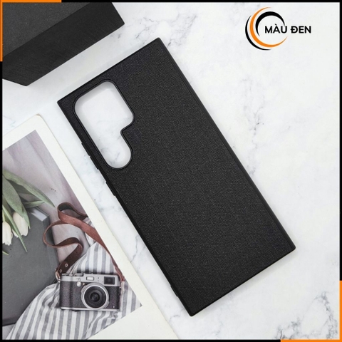 Ốp lưng samsung s24 ultra chống vân tay nhựa cứng viền đen giả vải JEAN 1 màu phụ kiện điện thoại huỳnh tân store