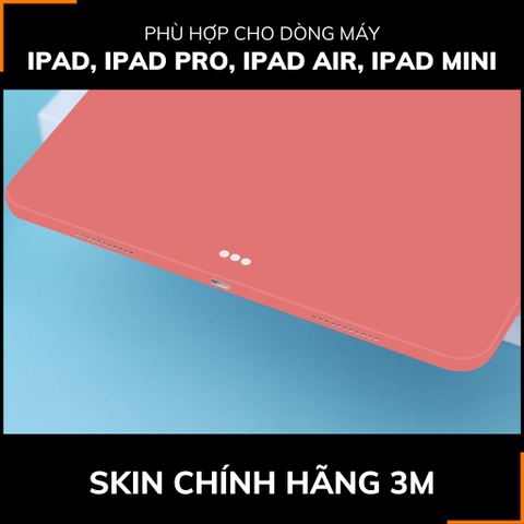 Dán skin ipad , ipad pro, ipad air , ipad mini full body và camera chính hãng 3M - PASTEL  RED - SK-A02-04 phụ kiện điện thoại huỳnh tân store