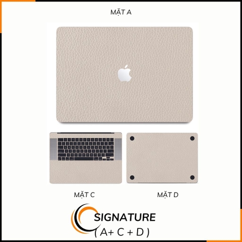 Dán skin macbook pro, macbook air chính hãng 3M nhập khẩu USA - SKIN 3M - MACBOOK - LEATHER WHITE - SK-B06-03 phụ kiện điện thoại huỳnh tân store