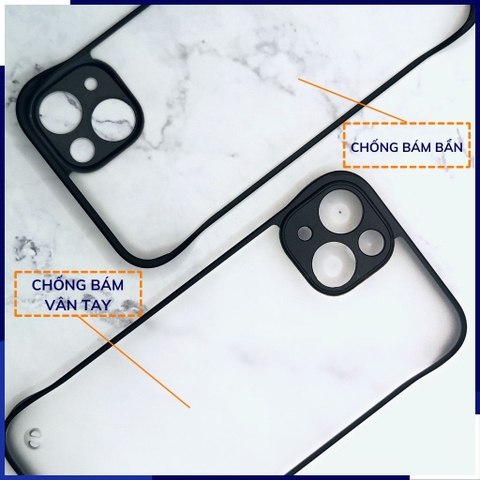 Ốp lưng iphone 14 pro nửa cạnh lưng nhám chống bám vân tay bảo vệ camera phụ kiện huỳnh tân store