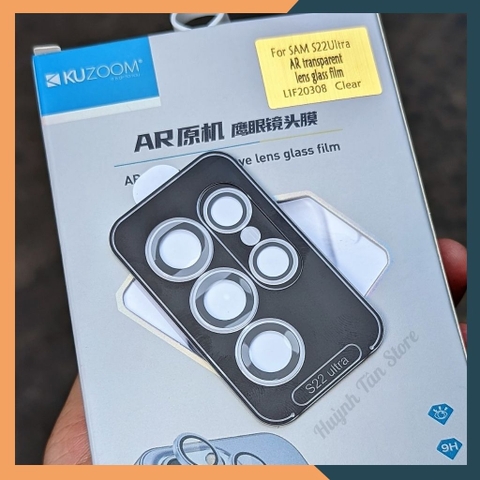 Combo viền và kính cường lực camera kuzoom s22 ultra chính hãng trong suốt bảo vệ cho 5 lens phụ kiện huỳnh tân store