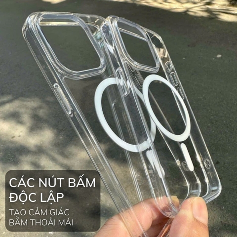 Ốp lưng IPhone 14 15 16 Pro Max Trong Suốt LIKGUS hỗ trợ sạc không dây chống sốc chống ố vàng