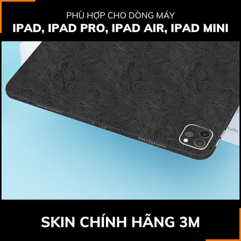 Dán skin ipad , ipad pro, ipad air , ipad mini full body và camera chính hãng 3M - MAP BLACK -  SK B13 02 phụ kiện điện thoại huỳnh tân store