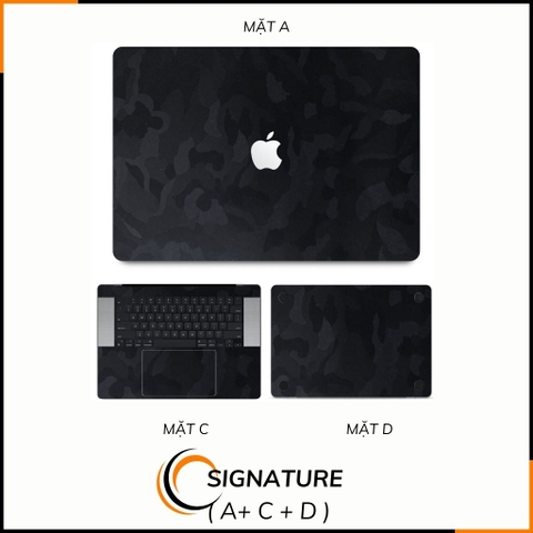 Dán skin macbook pro, macbook air chính hãng 3M nhập khẩu USA - SKIN 3M - MACBOOK - CAMO BLACK - SK-B12-01 phụ kiện điện thoại huỳnh tân store