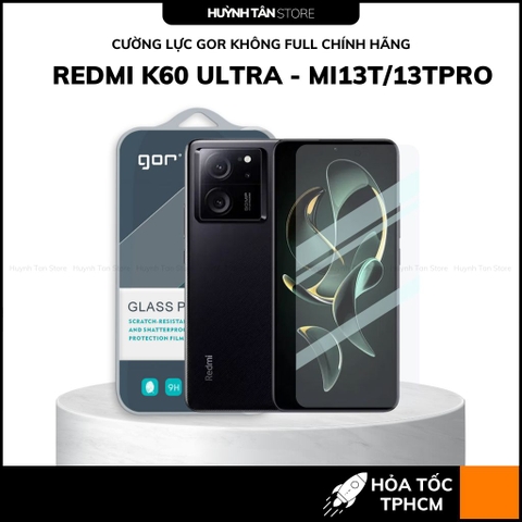 Kính cường lực trong suốt redmi k90 pro max k80 k70 ultra k60 k50 k40 KHÔNG FULL MÀN chống bám vân tay chính hãng GOR