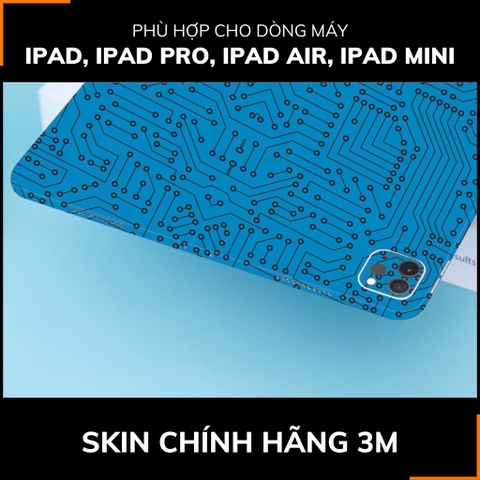 Dán skin ipad , ipad pro, ipad air , ipad mini full body và camera chính hãng 3M - ELECTRIC BLUE -  SK B01 07 phụ kiện điện thoại huỳnh tân store
