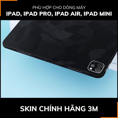 Dán skin ipad , ipad pro, ipad air , ipad mini full body và camera chính hãng 3M - CAMO BLACK  - SK-B12-01 phụ kiện điện thoại huỳnh tân store
