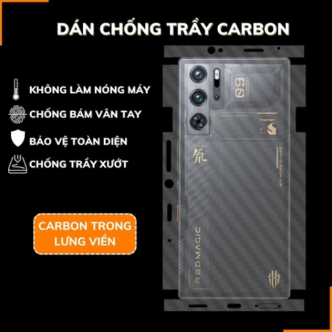 Miếng dán redmagic 9 pro carbon trong và đen chống trầy xướt chống bám vân tay phụ kiện điện thoại huỳnh tân store
