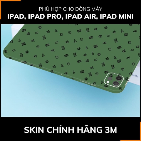 Dán skin ipad , ipad pro, ipad air , ipad mini full body và camera chính hãng 3M - MANY STICKER GREEN -  SK B14 05 phụ kiện điện thoại huỳnh tân store