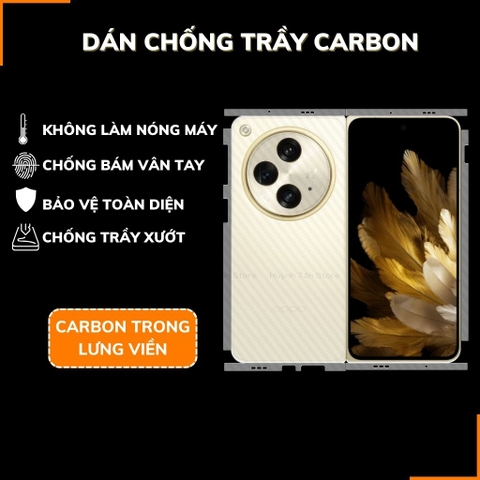 Miếng dán oppo find n3 carbon trong và đen chống trầy xướt chống bám vân tay phụ kiện điện thoại huỳnh tân store
