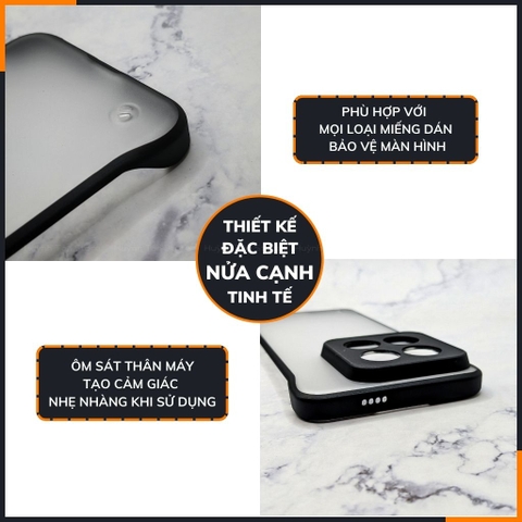 Ốp lưng xiaomi mi 14 ultra nửa cạnh lưng nhám chống bám vân tay bảo vệ camera phụ kiện điện thoại huỳnh tân store