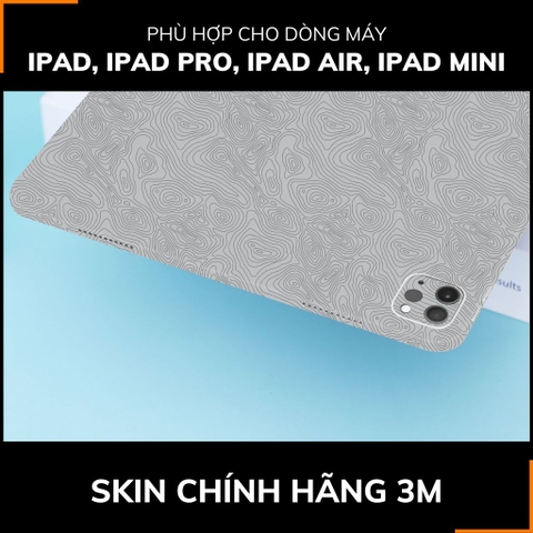 Dán skin ipad , ipad pro, ipad air , ipad mini full body và camera chính hãng 3M - MAP GREY -  SK B13 03 phụ kiện điện thoại huỳnh tân store