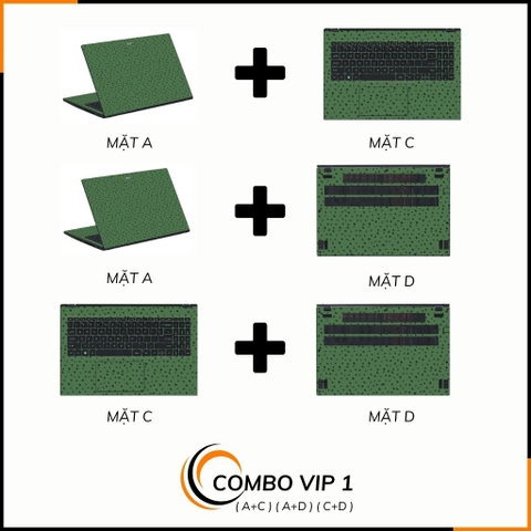 Dán skin laptop asus, dell , acer, hp, msi chính hãng ORAFOL nhập khẩu ĐỨC - SKIN 3M - LAPTOP - MANY STICKER GREEN  - SK B14 05 phụ kiện điện thoại huỳnh tân store