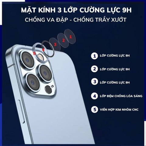 Cường lực camera iphone 14 pro, 14 pro max chính hãng KUZOOM viền nhiều màu chất lượng rõ nét bảo vệ toàn diện cụm camera phụ kiện huỳnh tân store