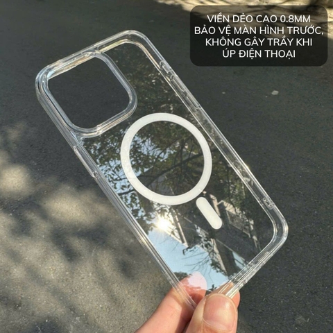 Ốp lưng IPhone 14 15 16 Pro Max Trong Suốt LIKGUS hỗ trợ sạc không dây chống sốc chống ố vàng