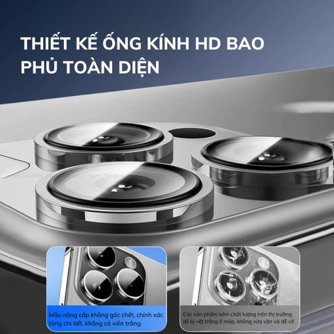 Kính cường lực lens camera Iphone 16 pro max, 16 pro , 16 plus , ip 16, 15 pro max , 15 pro , 15 plus, ip 15 chống chói AR, lóp phủ AF cao cấp, có khung tự dán  phụ kiện huỳnh tân store