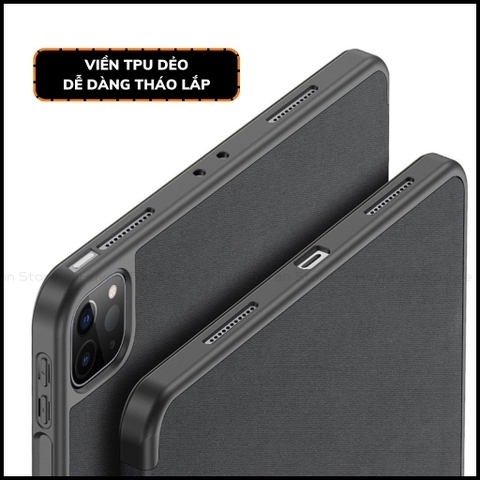 BAO DA ipad pro 11 inch 12,9 inch domo series chính hãng duxducis chống va đập có khay khe để bút