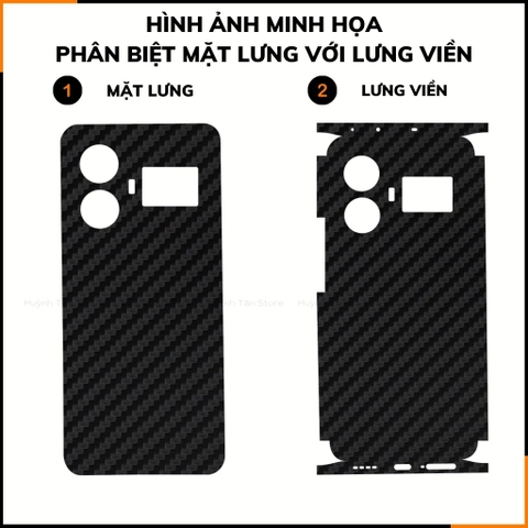 Miếng dán realme gt 5 carbon trong và đen chống trầy xướt chống bám vân tay phụ kiện điện thoại huỳnh tân store