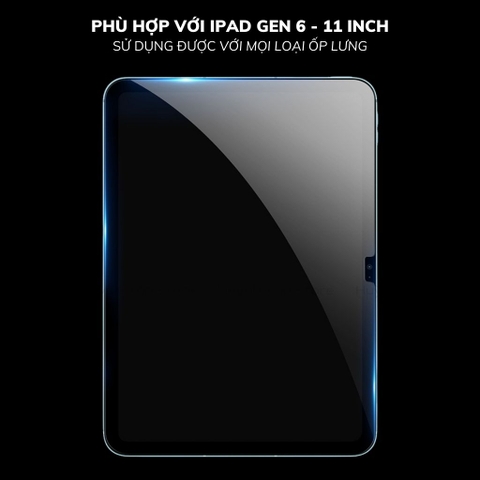 Cường lực ipad Air  6 11 inch trong suốt KHÔNG VIỀN ĐEN chống bám vân tay chính hãng DUXDUCIS phụ kiện