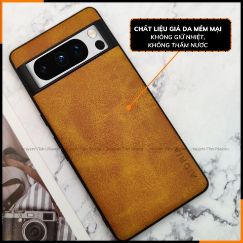 Ốp lưng pixel 8, pixel 8 pro da chính hãng aioria chống bám vân tay bảo vệ camera phụ kiện huỳnh tân store