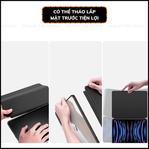 BAO DA ipad pro 11 inch 12,9 inch magi series chính hãng duxducis chống va đập có khay khe để bút