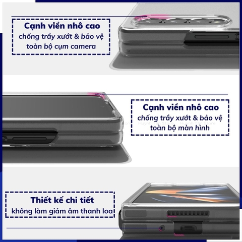 Ốp lưng samsung z fold 4 trong suốt và nhám mờ chống sốc Ringke Fusion chính hãng Korea bảo vệ camera huỳnh tân store