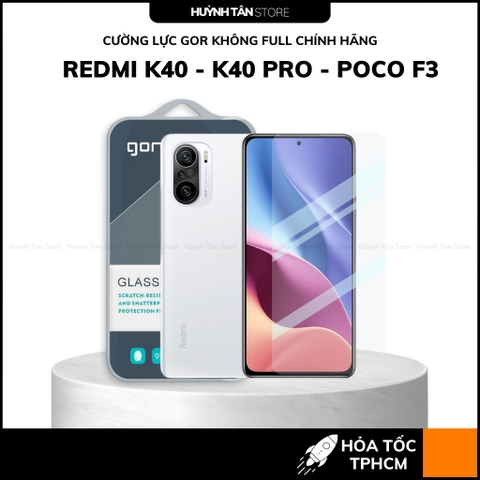 Kính cường lực trong suốt redmi k90 pro max k80 k70 ultra k60 k50 k40 KHÔNG FULL MÀN chống bám vân tay chính hãng GOR