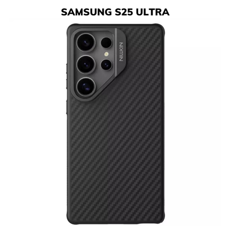 Ốp lưng Samsung S25 Ultra sạc từ tính kèm giá đỡ camera xếp gọn NILLKIN CarboProp Magnetic