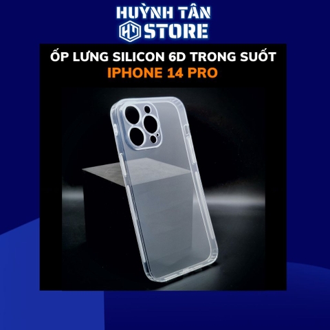 Ốp lưng iphone 14 pro silicon 6d dẻo trong suốt có gờ chống va đập bảo vệ camera phụ kiện điện thoại  huỳnh tân store