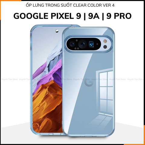 Ốp lưng Google pixel 9 / 9A / 9 pro chống sốc CLEAR COLOR VER 4 trong suốt không ố vàng bảo vệ camera phụ kiện huỳnh tân store