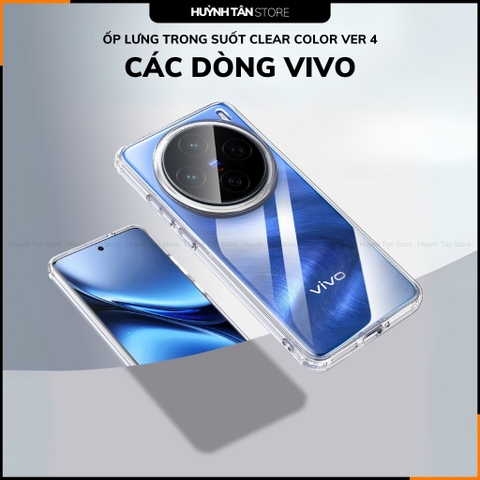 Ốp lưng Vivo X200 Ultra/ Vivo X200 pro/ Vivo X200 pro mini chống sốc CLEAR COLOR VER 4 trong suốt không ố vàng bảo vệ camera