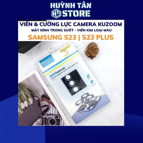 Combo viền và kính cường lực camera kuzoom samsung s23, s23 plus chính hãng trong suốt bảo vệ cho 5 lens phụ kiện huỳnh tân store