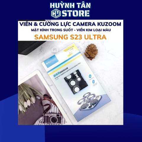 Combo viền và kính cường lực camera kuzoom samsung s23 ultra chính hãng trong suốt bảo vệ cho 5 lens phụ kiện huỳnh tân store