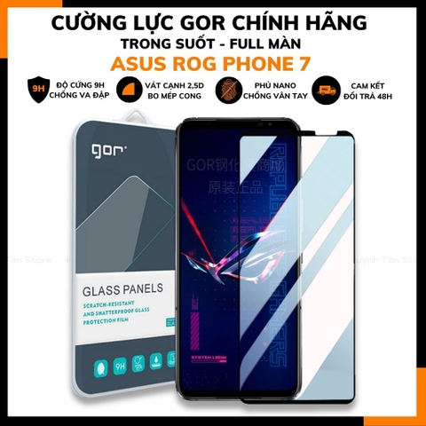 Cường lực rog phone 7 trong suốt FULL MÀN chống bám vân tay chính hãng GOR phụ kiện điện thoại huỳnh tân store