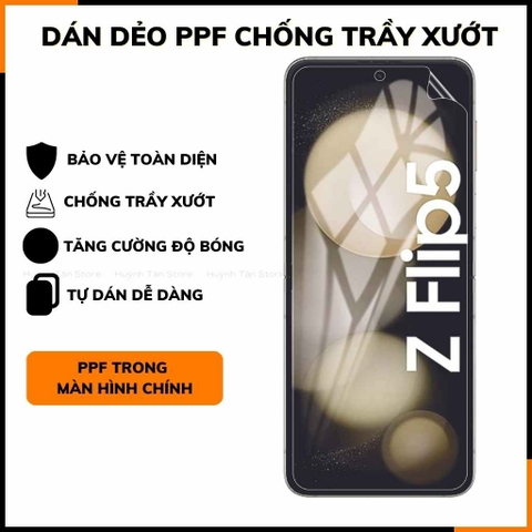 Miếng dán ppf samsung z flip 5 trong suốt hoặc nhám chống bám vân tay bảo vệ camera mua 1 tặng 1 phụ kiện huỳnh tân store