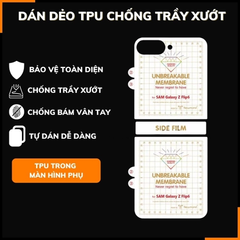 Dán màn hình z flip 6 dẻo TPU trong suốt hoặc nhám 3 lớp dễ dán bảo vệ màn hình phụ kiện điện thoại huỳnh tân store