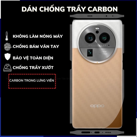 miếng dán oppo find x6 pro carbon trong và đen chống trầy xướt chống bám vân tay phụ kiện điện thoại huỳnh tân store