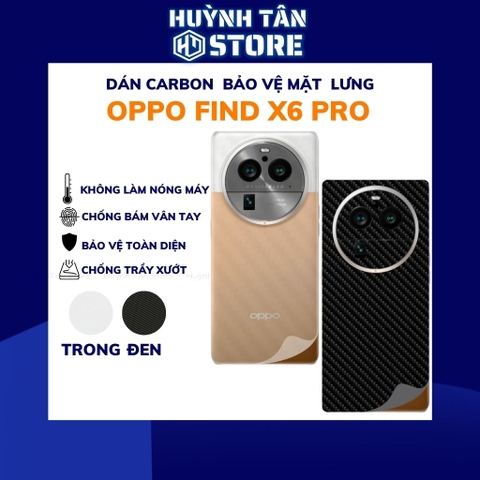 miếng dán oppo find x6 pro carbon trong và đen chống trầy xướt chống bám vân tay phụ kiện điện thoại huỳnh tân store