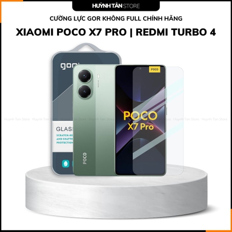 Cường lực xiaomi poco x7 pro/ redmi turbo 4 trong suốt KHÔNG FULL MÀN chống bám vân tay chính hãng GOR