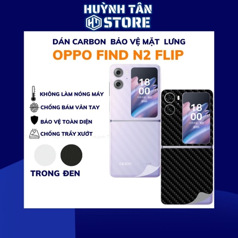 miếng dán oppo find n2 flip carbon trong và đen chống trầy xướt chống bám vân tay phụ kiện điện thoại huỳnh tân store