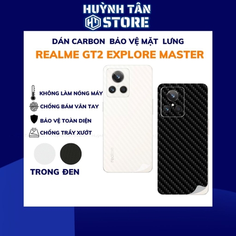 Miếng dán realme gt2 explore master carbon trong và đen chống trầy xướt chống bám vân tay phụ kiện huỳnh tân store