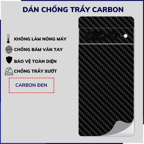Miếng dán pixel 7 pro carbon trong và đen chống trầy xướt chống bám vân tay phụ kiện huỳnh tân store