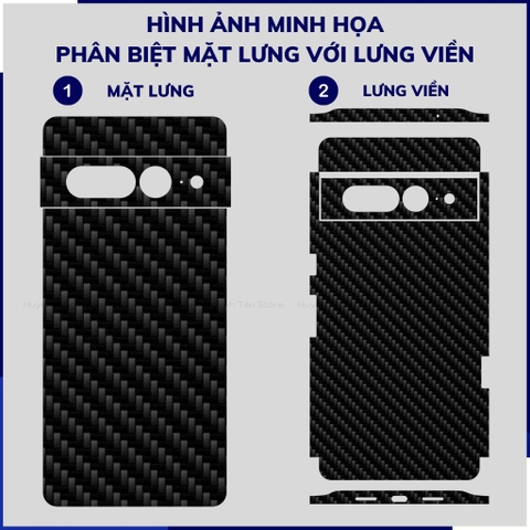 Miếng dán pixel 7 pro carbon trong và đen chống trầy xướt chống bám vân tay phụ kiện huỳnh tân store