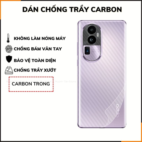 Miếng dán oppo reno 10 pro plus carbon trong và đen chống trầy xướt chống bám vân tay phụ kiện điện thoại huỳnh tân store