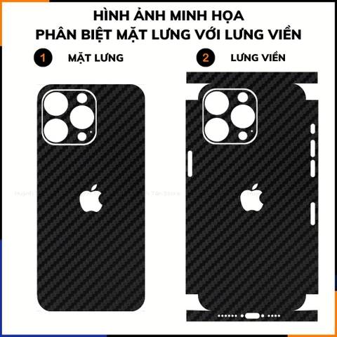 Miếng dán iphone 15 pro max carbon trong và đen chống trầy xướt chống bám vân tay phụ kiện điện thoại huỳnh tân store