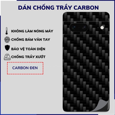 Miếng dán Pixel 7 carbon trong và đen chống trầy xướt chống bám vân tay phụ kiện huỳnh tân store