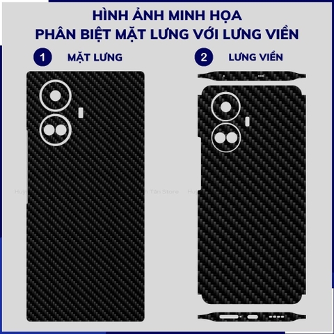 Miếng dán realme 10 pro plus carbon trong và đen chống trầy xướt chống bám vân tay phụ kiện huỳnh tân store