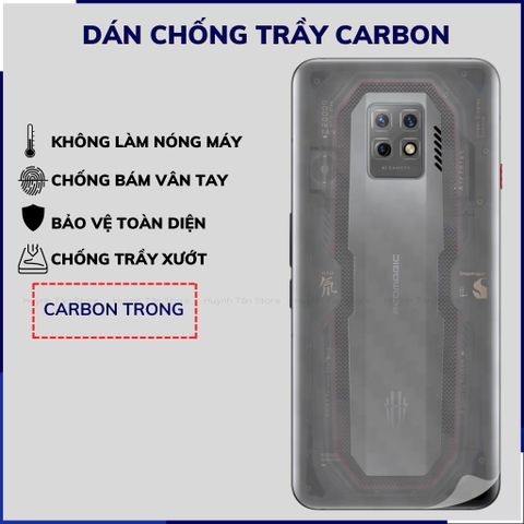 Miếng dán Nubia Redmagic 7 Pro carbon trong và đen chống trầy xướt chống bám vân tay phụ kiện huỳnh tân store