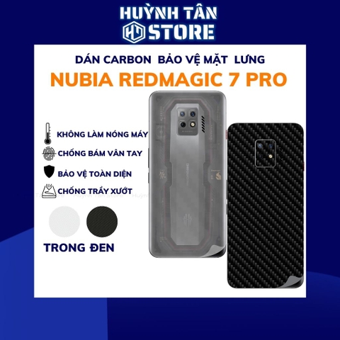 Miếng dán Nubia Redmagic 7 Pro carbon trong và đen chống trầy xướt chống bám vân tay phụ kiện huỳnh tân store