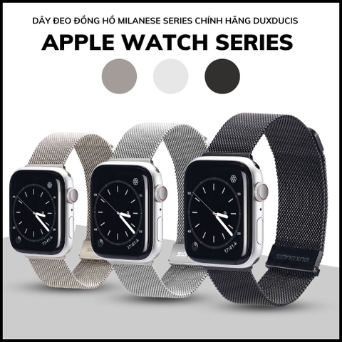 Dây đồng hồ thông minh apple watch series 9 8 7 6 5 4 3 se ultra thép inox không gỉ milanese series chính hãng duxducis